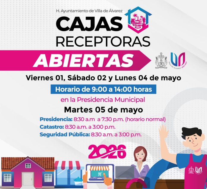 Cajas receptoras de impuestos abrirán viernes, sábado y lunes, en VdeA