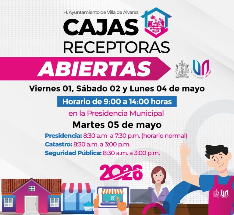 Cajas receptoras de impuestos abrirán viernes, sábado y lunes, en VdeA