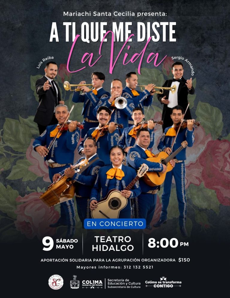 Cultura Colima celebrará el Día de las Madres con concierto del Mariachi Santa Cecilia en el Teatro Hidalgo, el 9 de mayo
