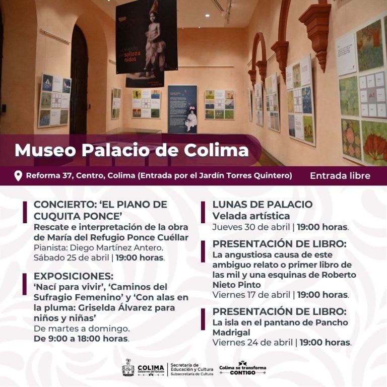 Gobierno del Estado de Colima ofrece en abril más de 70 eventos artísticos y talleres gratuitos para todo público