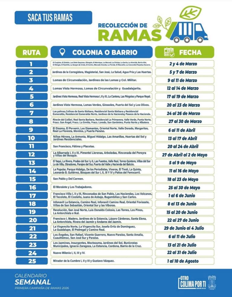 Gobierno de Riult Rivera, refuerza la limpieza de la ciudad con el programa de recolección de ramas