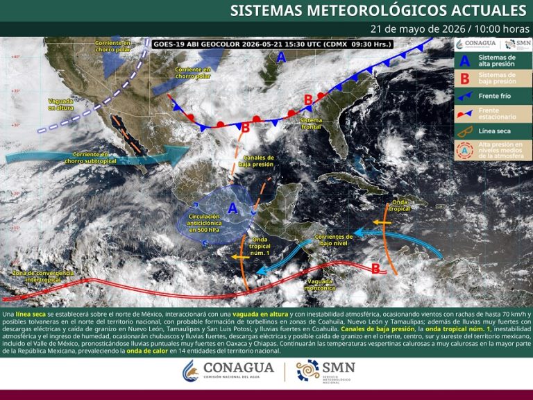 Llega la primera onda tropical a México; generará lluvias