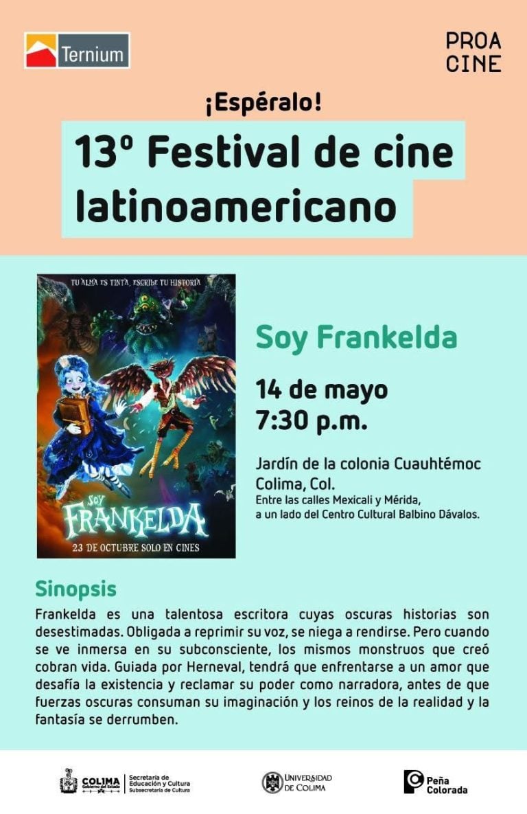 Cultura Colima invita a función gratuita del Festival de Cine Latino en la colonia Cuauhtémoc