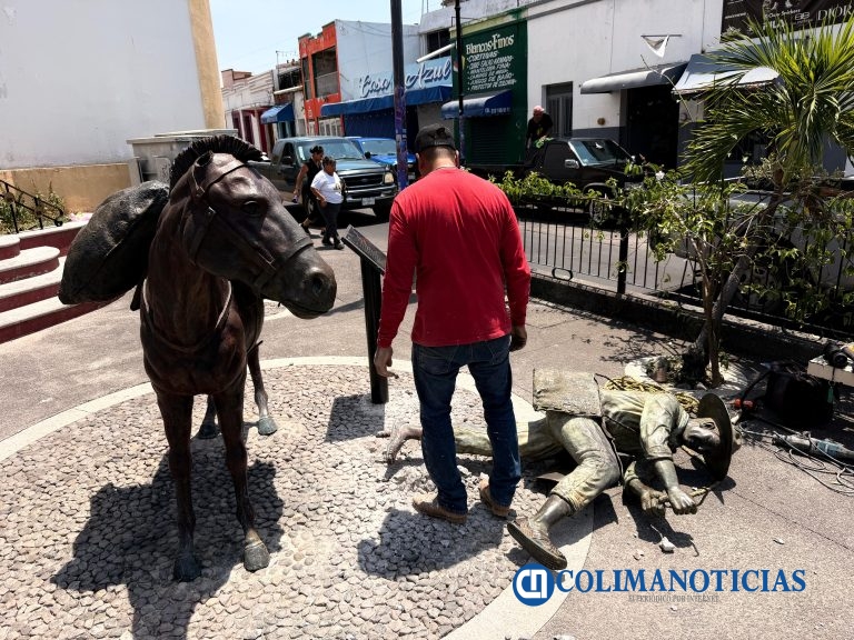 Escultura de “El Arriero” continúa en resguardo y evaluación de daños