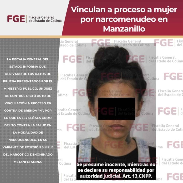 Vinculan a proceso a mujer por narcomenudeo en Manzanillo