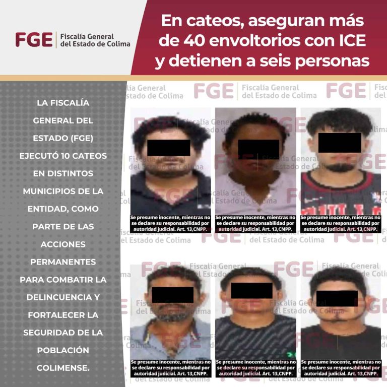 En cateos, aseguran más de 40 envoltorios con ICE y detienen a seis personas