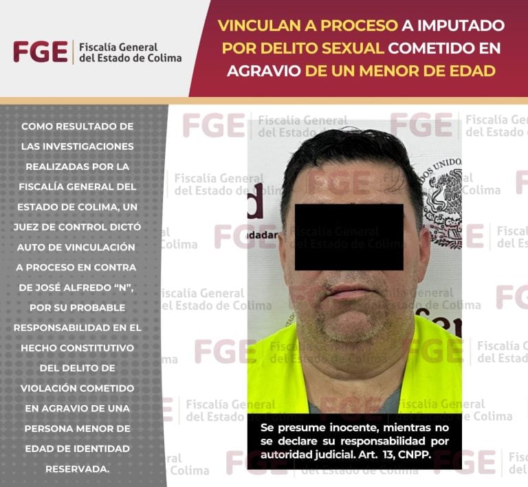 Vinculan a proceso a imputado por delito sexual cometido en agravio de un menor de edad