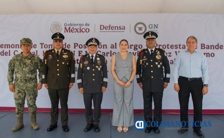 Indira Vizcaíno participó en toma de posesión del General Pérez Vara como nuevo coordinador de la Guardia Nacional en Colima
