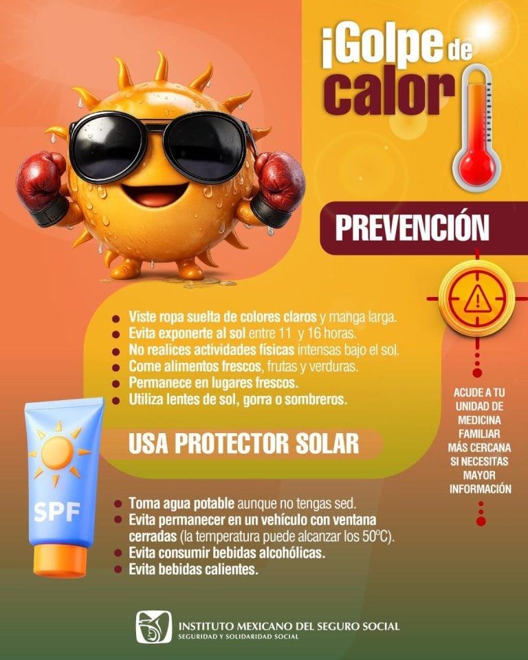 Invita IMSS Colima a la población a prevenir riesgos por onda de calor y acudir a atención oportuna