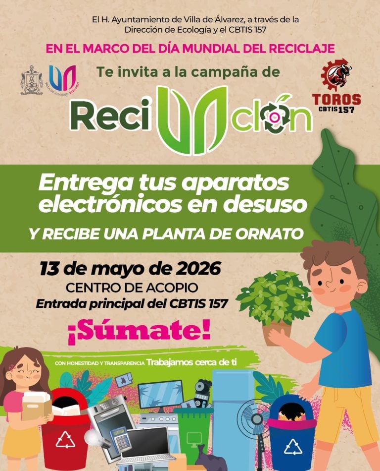 Hará Villa de Álvarez Reciclón en el CBTIS 157 el miércoles