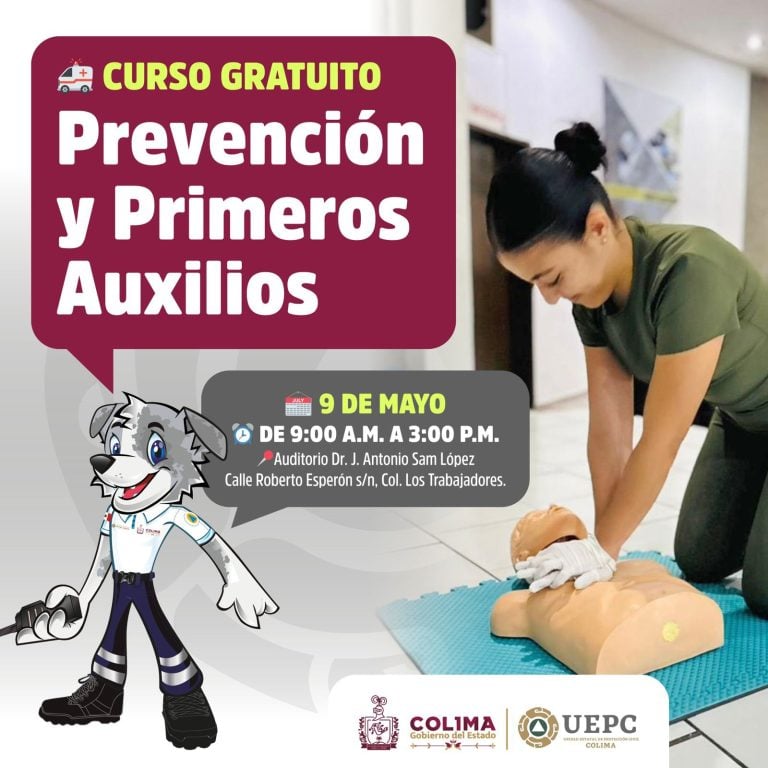 UEPC Colima ofrece curso gratuito Prevención y Primeros Auxilios, este sábado