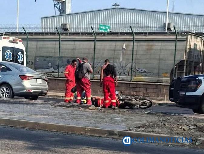Un motociclista lesionado en accidente en la colonia 16 de septiembre de Manzanillo