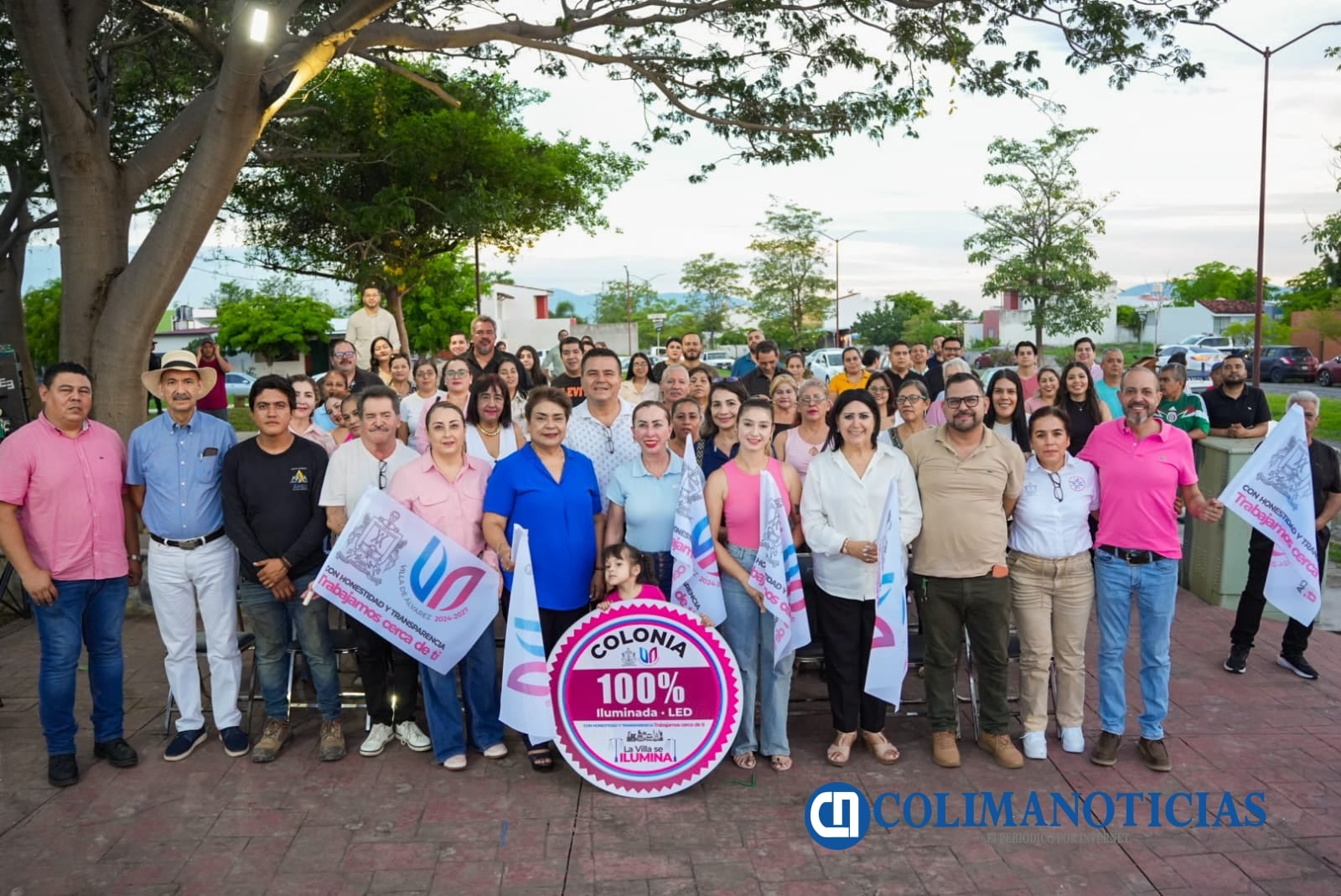Certifican colonos que funciona el 100% del alumbrado público en La Comarca (3)