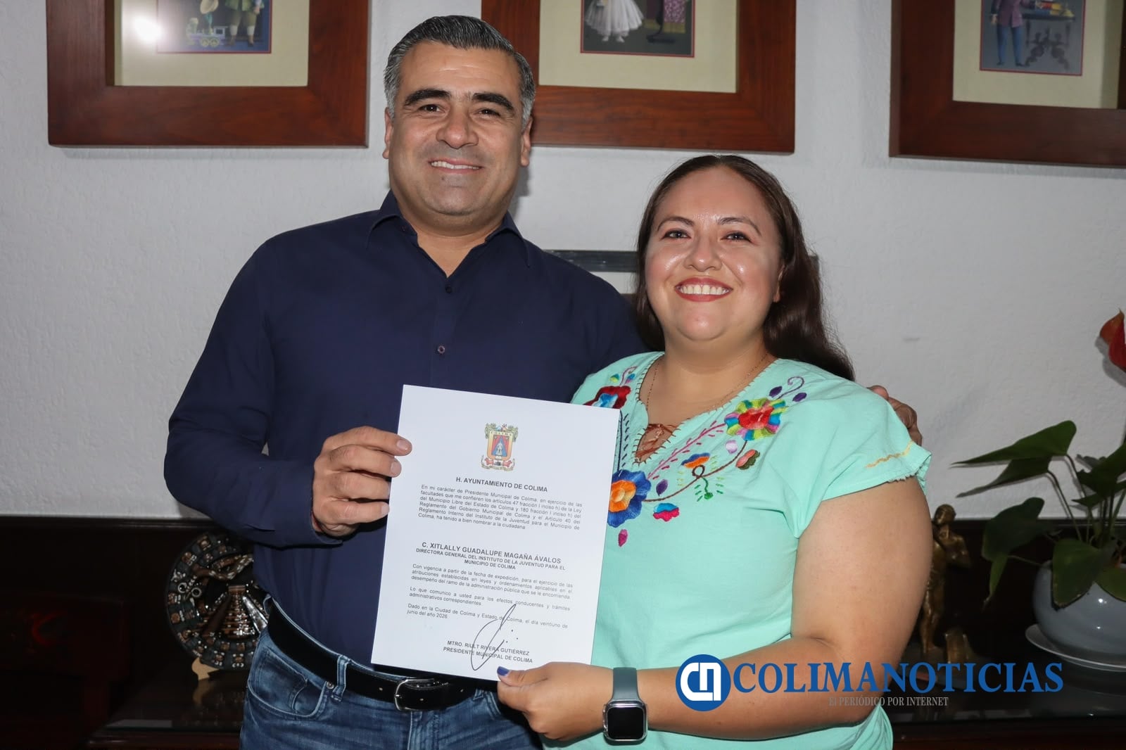Riult Rivera nombra a Xitlally Guadalupe Magaña como directora del Instituto de la Juventud del Municipio de Colima