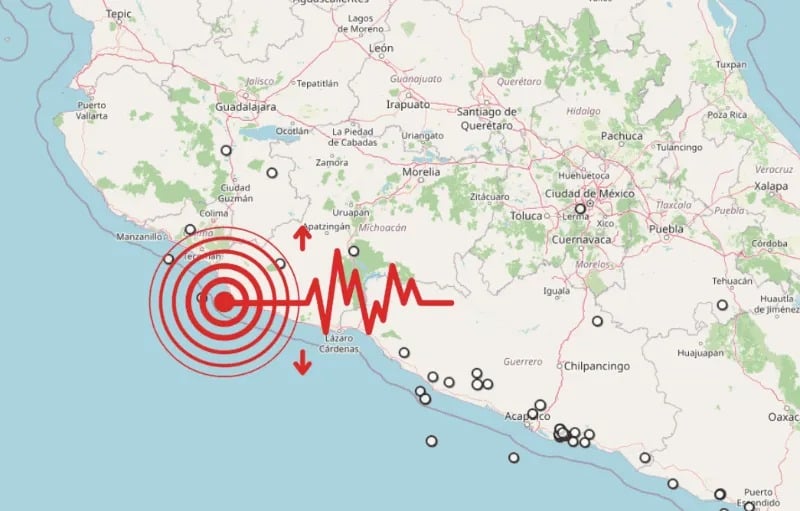 Se registra sismo al sureste de Tecomán; fue de 4.1 de magnitud
