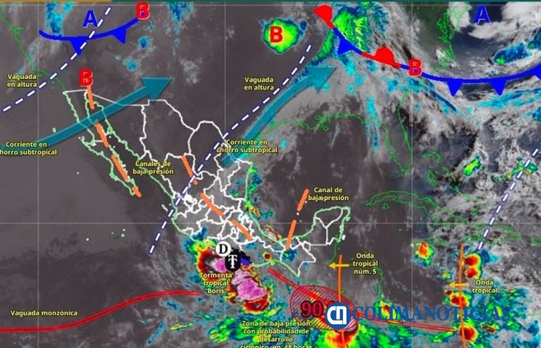 Tormenta tropical ‘Boris’ en el Pacífico representa riesgo bajo para Colima: UEPC