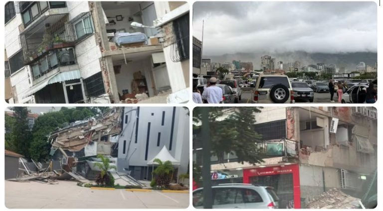 Así fue el colapso parcial de un edificio tras sismo de 7.1 en Venezuela| Video