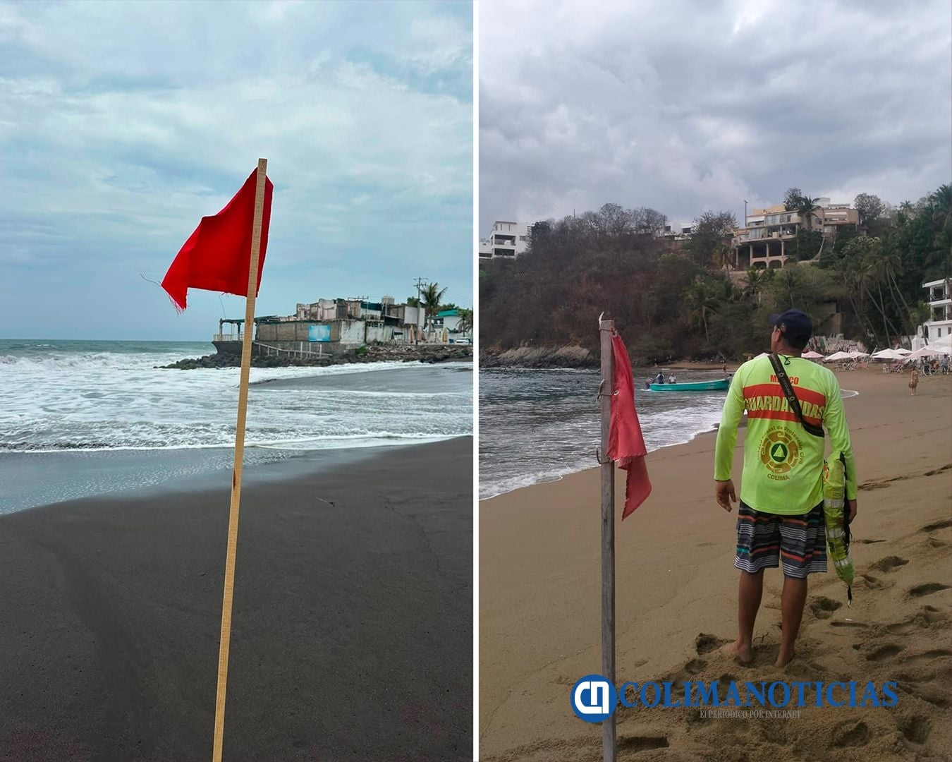 Alerta UEPC por mar de fondo en costas de Colima; exhorta a no ingresar al océano