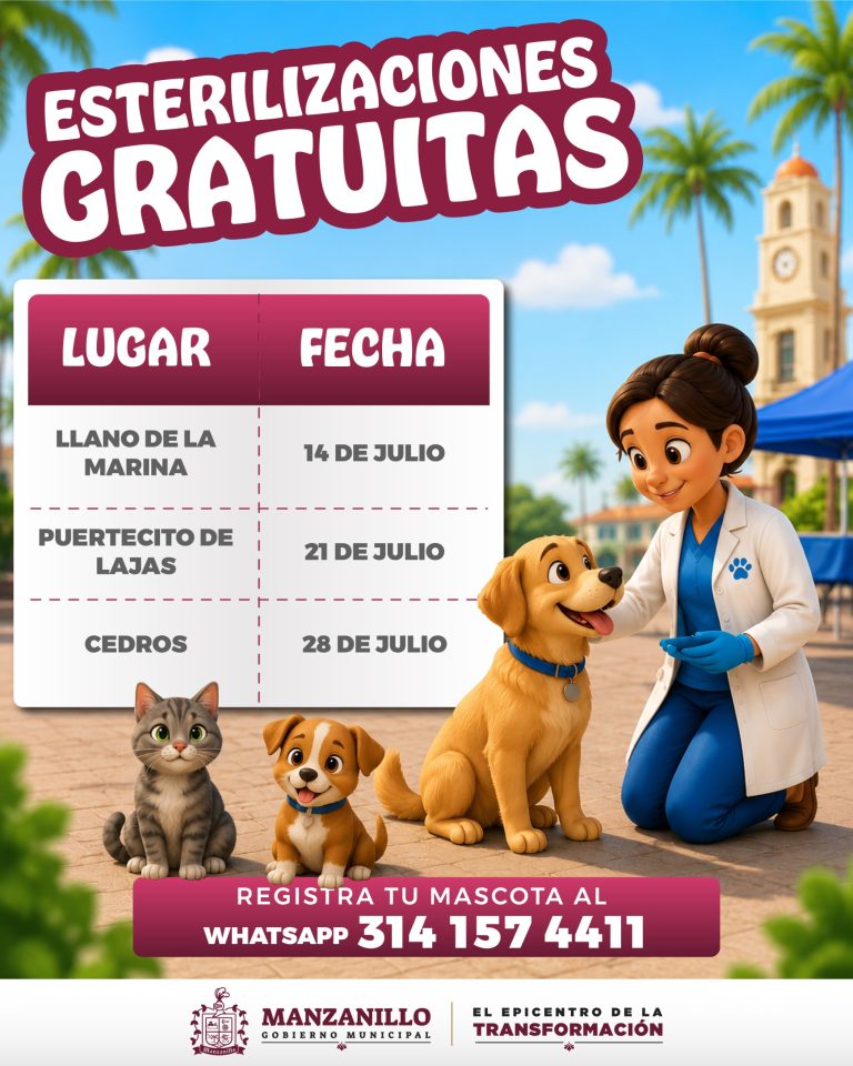 Ayuntamiento de Manzanillo impulsa esterilizaciones gratuitas a domicilio