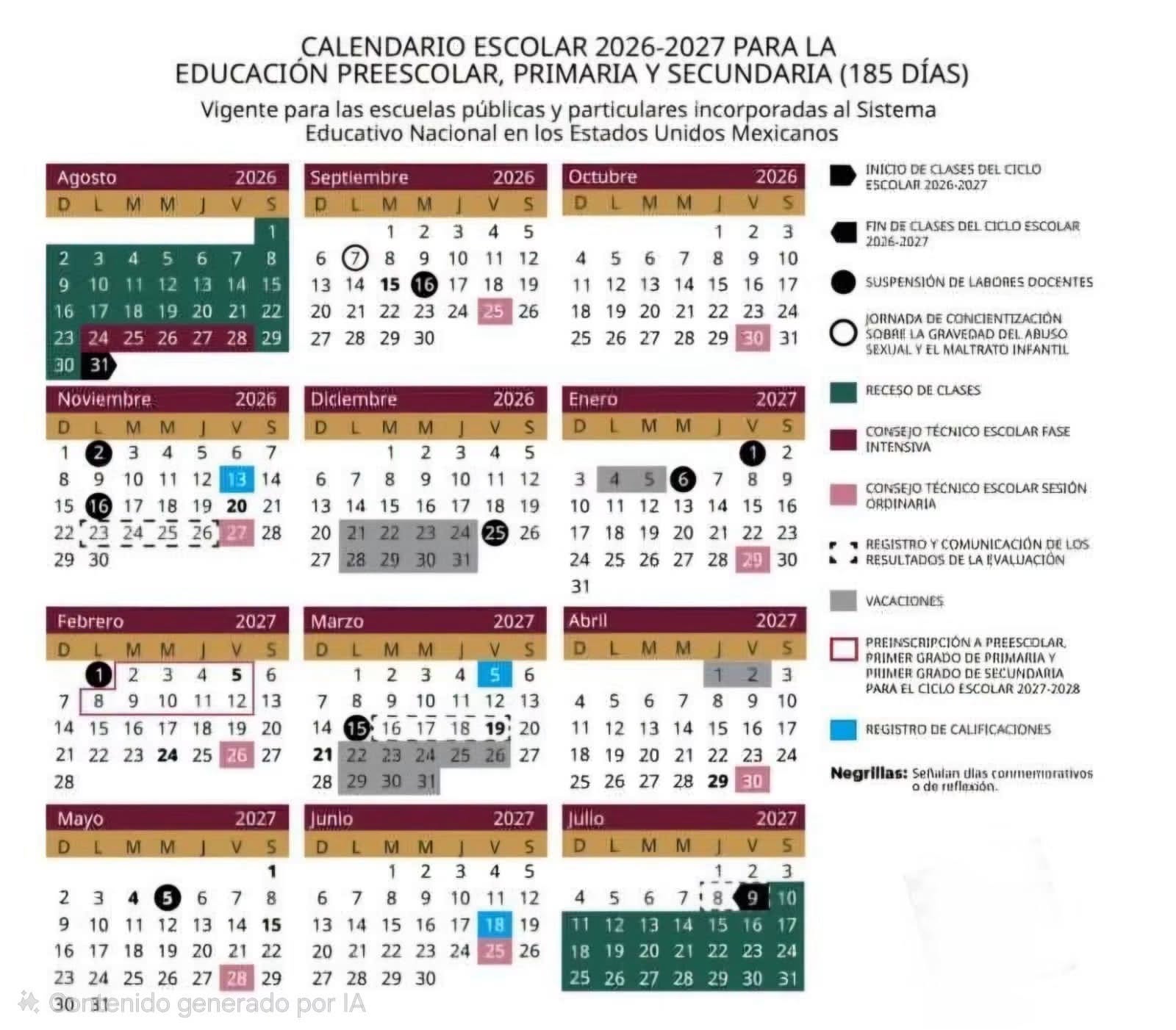 Calendario SEP