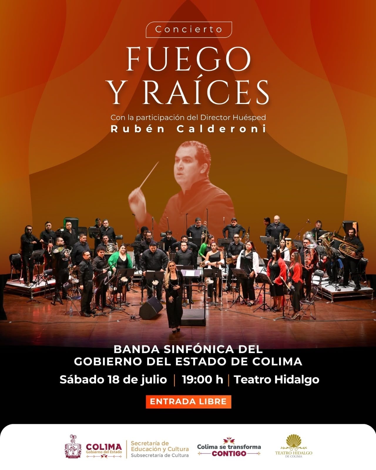 Cultura Colima invita a concierto gratuito, con Rubén Calderoni como director invitado