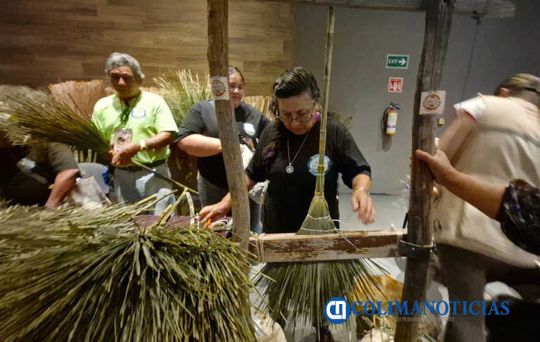Elaboración de escobas de palma en Colima, agoniza por industrialización y desinterés de la juventud