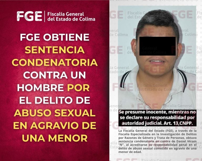 FGE obtiene sentencia condenatoria contra un hombre por abuso sexual en agravio de una menor