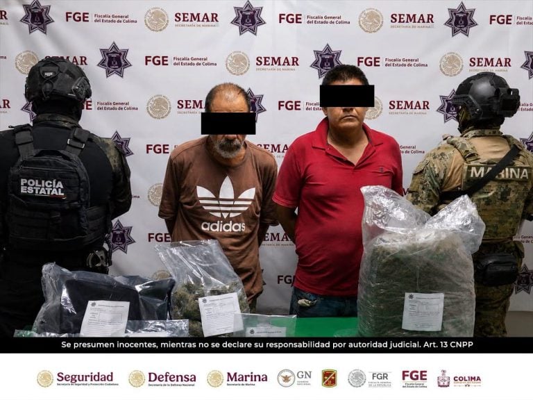 Policía Estatal de Colima y Marina aprehenden a presuntos narcomenudistas; les aseguran diversas dosis de drogas y dinero en efectivo