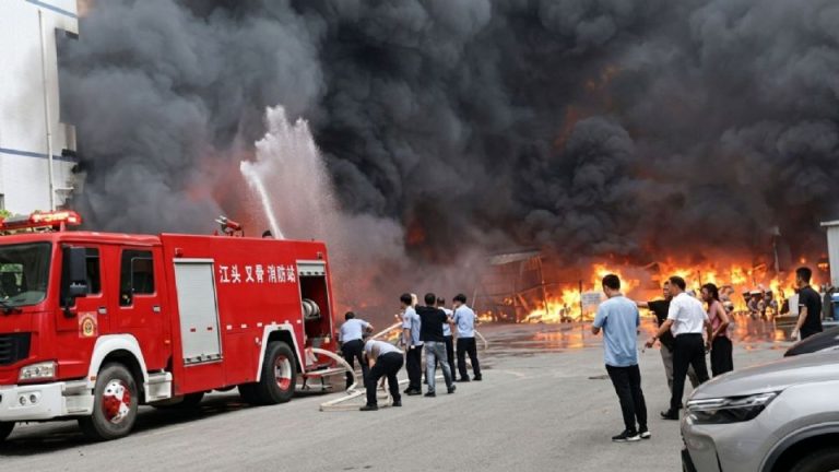 Incendio en fábrica de calzado en China deja al menos 28 muertos