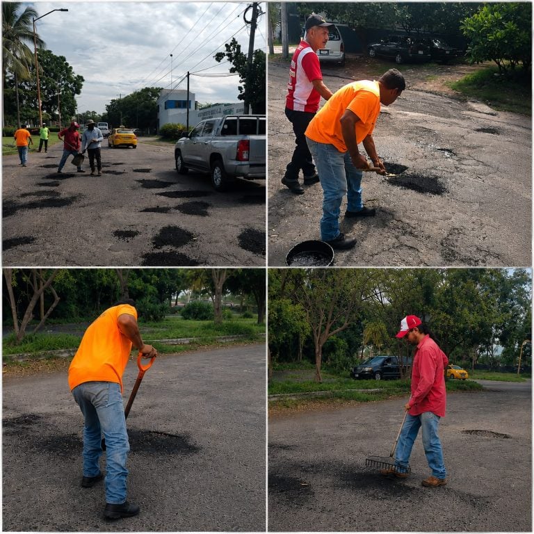 Con trabajo permanente, el Ayuntamiento de Colima da mantenimiento diario a las calles del municipio
