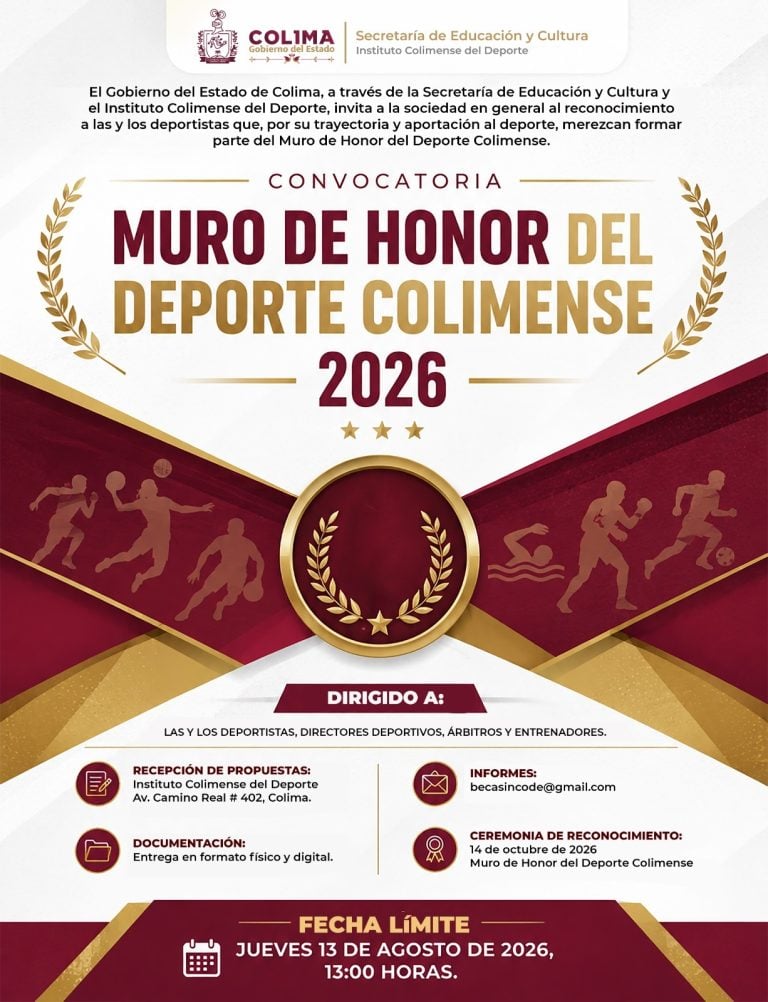 Incode abre convocatoria para el Muro de Honor del Deporte Colimense 2026