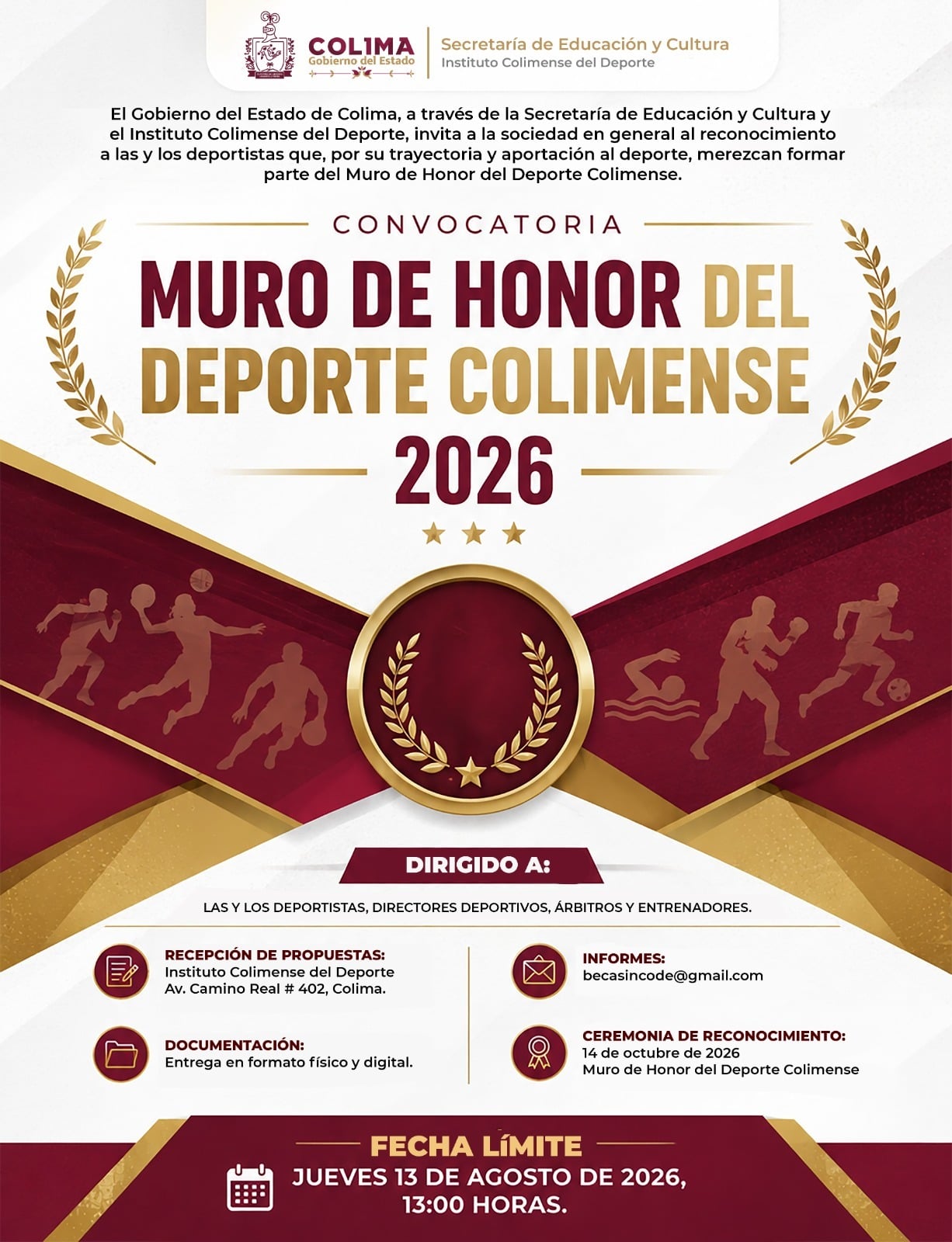 Muro de Honor del Deporte Colimense 2026