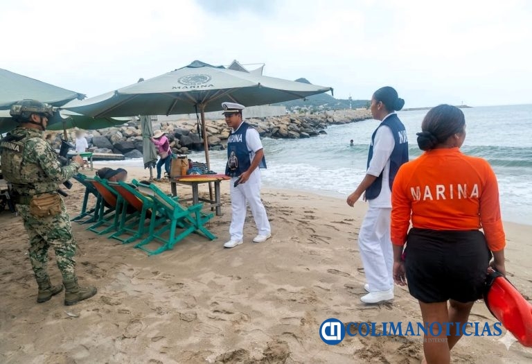 Personal naval brindó apoyo a un menor de edad en la playa Las Brisas, en Manzanillo, Colima