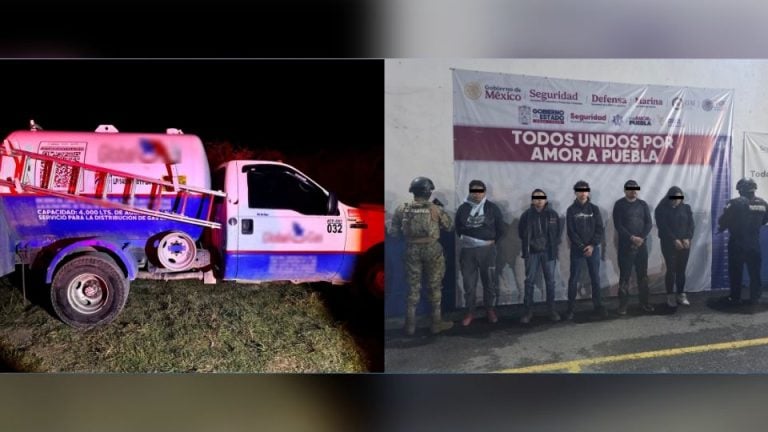 Puebla: detienen a cinco presuntos huachicoleros y aseguran más de 3 mil litros de gas ilegal