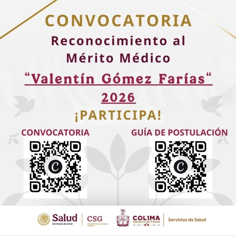 Salud Colima invita a registrar médicas y médicos al reconocimiento ‘Valentín Gómez Farías’; postulaciones cierran el 21 de agosto