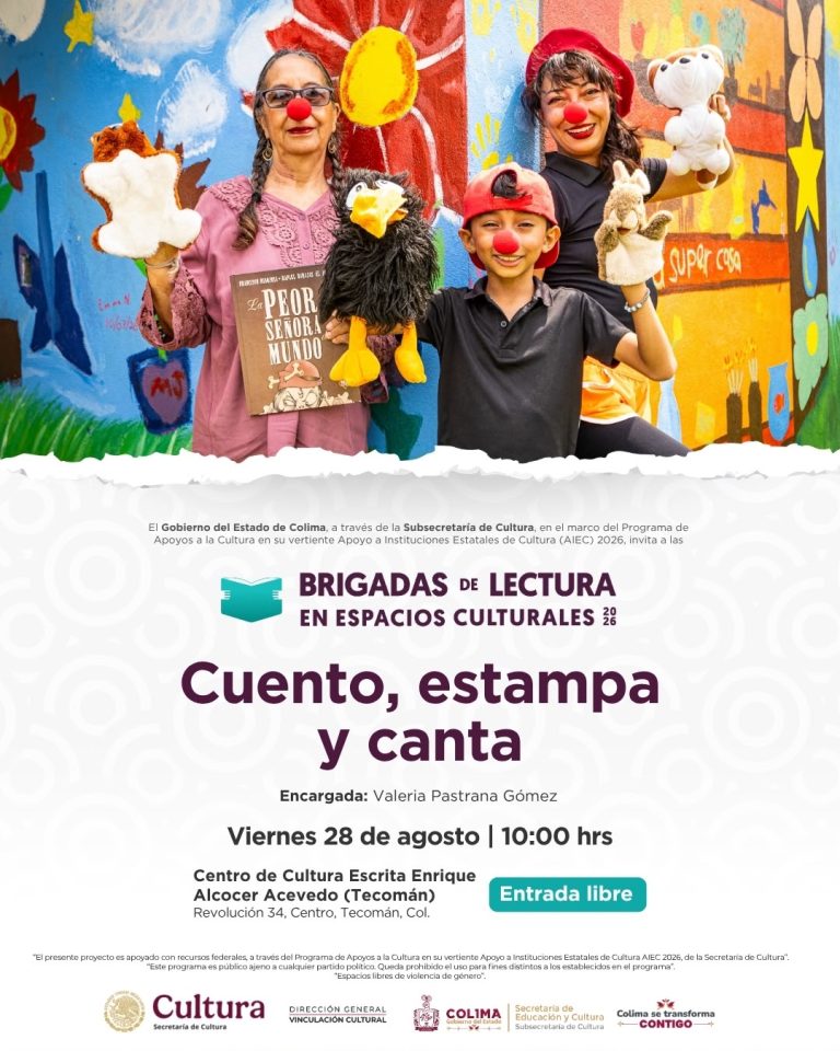 Cultura Colima llevará a Tecomán las Brigadas de Lectura este viernes
