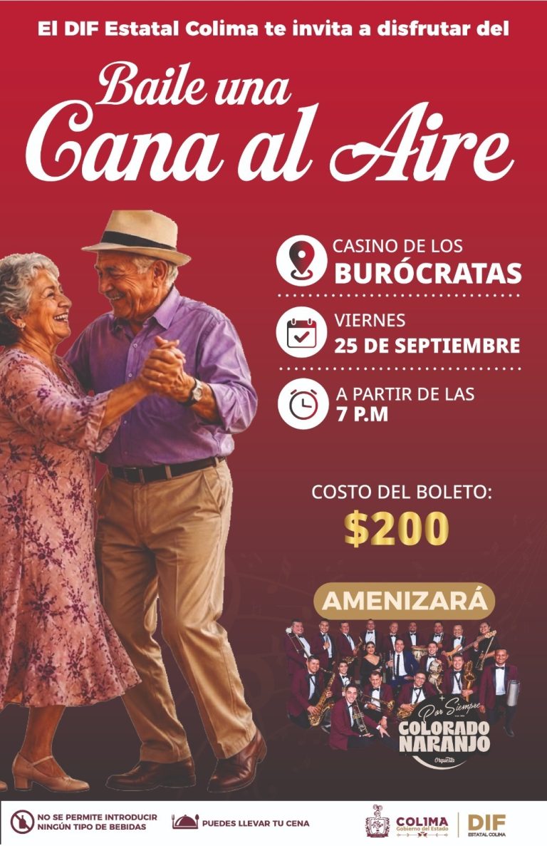 El 25 de septiembre será el baile ‘Una Cana al Aire’, anuncia DIF Estatal Colima