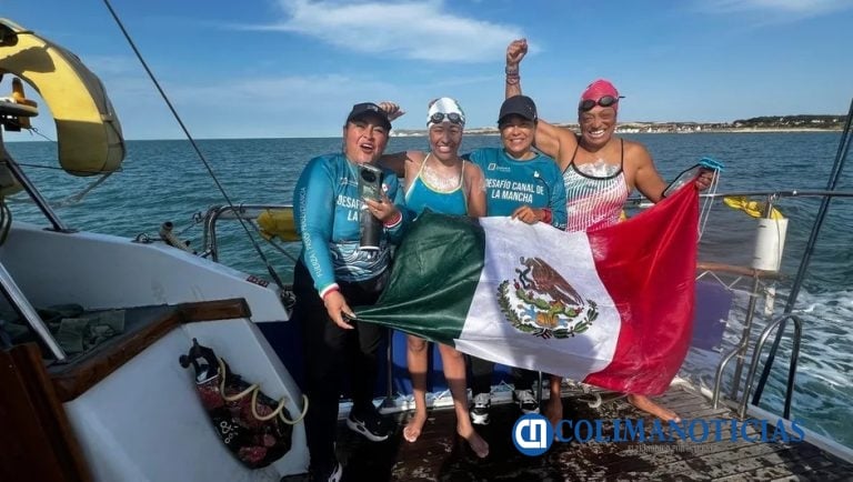 Nadadora colimense hace historia; cruza en solitario el Canal de la Mancha
