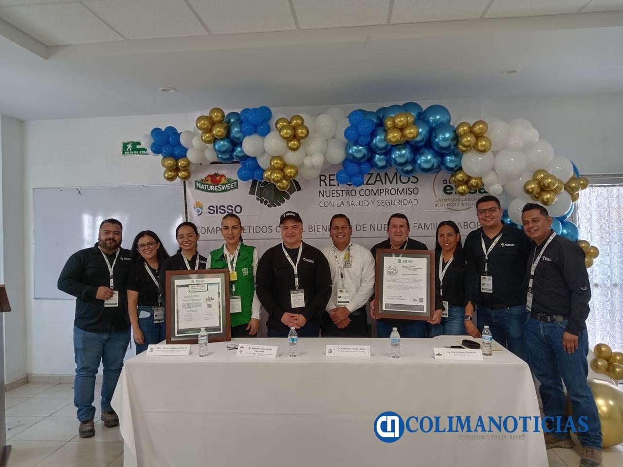 Reconoce IMSS Colima a Naturesweet por fortalecer la seguridad y salud de su plantilla laboral