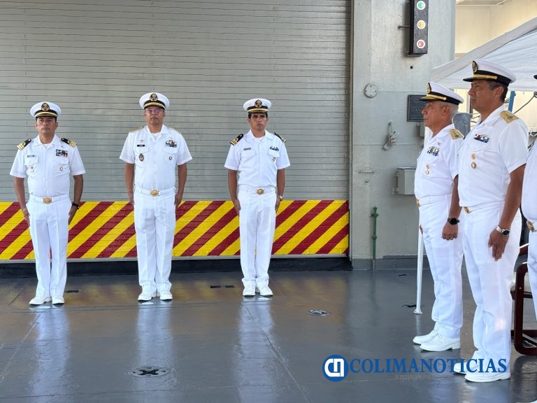 La Secretaría de Marina a través de la Armada de México realiza ceremonia de Cambio de Mando de Armas del buque ARM “Blas Godínez”, en Manzanillo, Colima