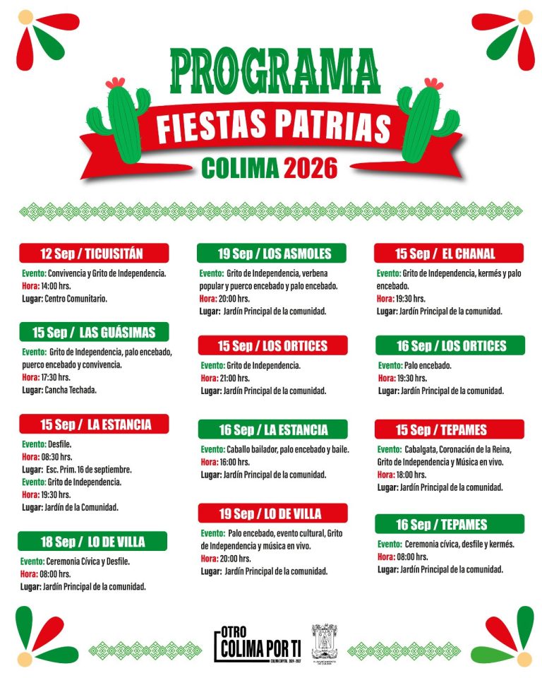 Presenta Ayuntamiento de Colima programa de Fiestas Patrias 2026, en las comunidades