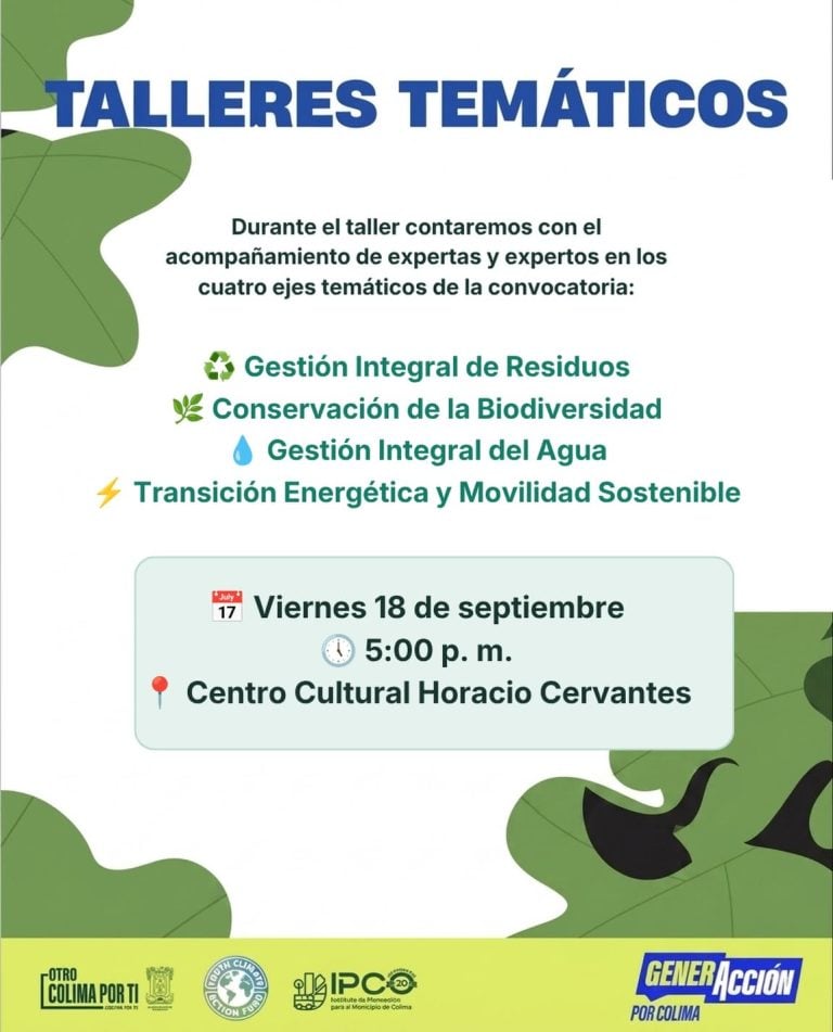 Convoca Ayuntamiento de Colima a Talleres Temáticos sobre sustentabilidad y medio ambiente