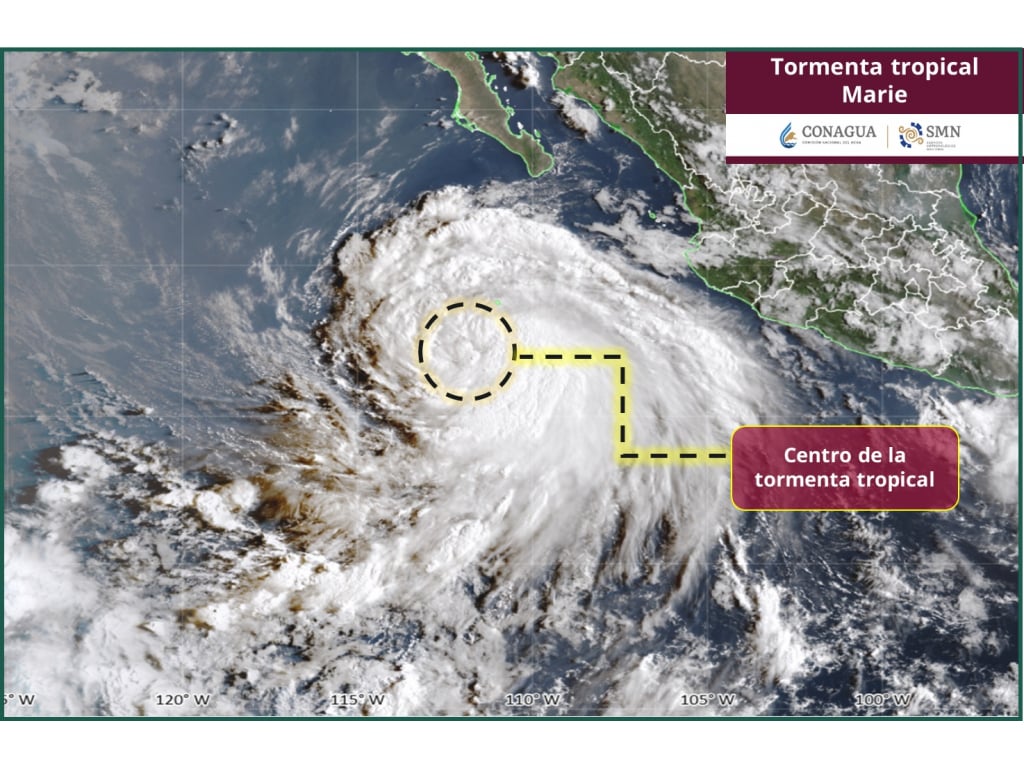 Ciclón “Marie” continúa fortaleciéndose y recorrerá paralelamente las costas del Océano Pacifico
