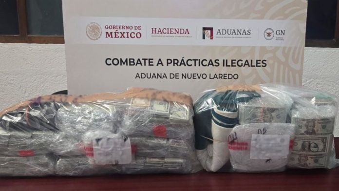 Decomisan más de 750 mil dólares ocultos en paquetes en Nuevo Laredo