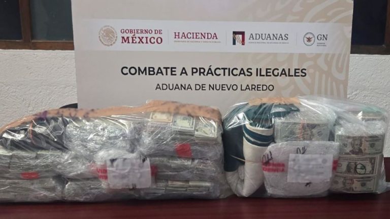 Decomisan más de 750 mil dólares ocultos en paquetes en Nuevo Laredo