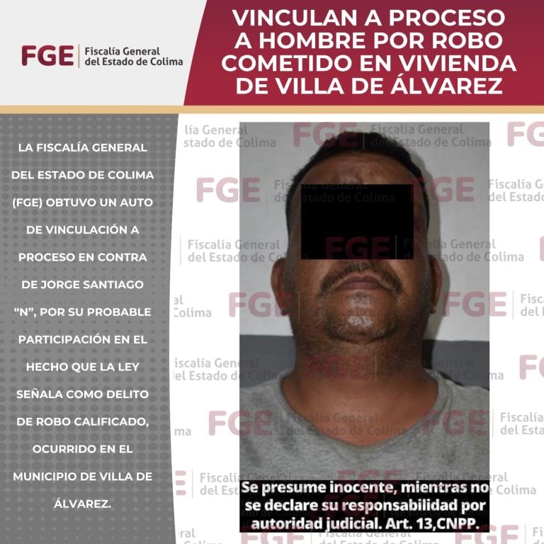 Vinculan a proceso a hombre por robo cometido en vivienda de Villa de Álvarez