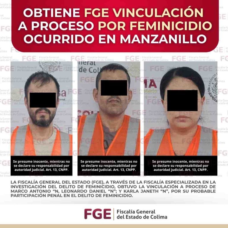 Obtiene FGE vinculación a proceso por feminicidio ocurrido en Manzanillo