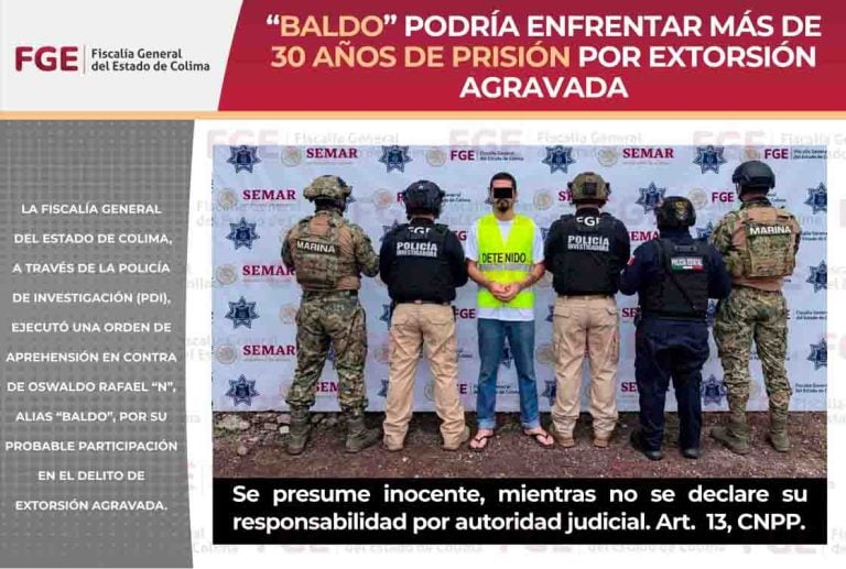 “Baldo” podría enfrentar más de 30 años de prisión por extorsión agravada
