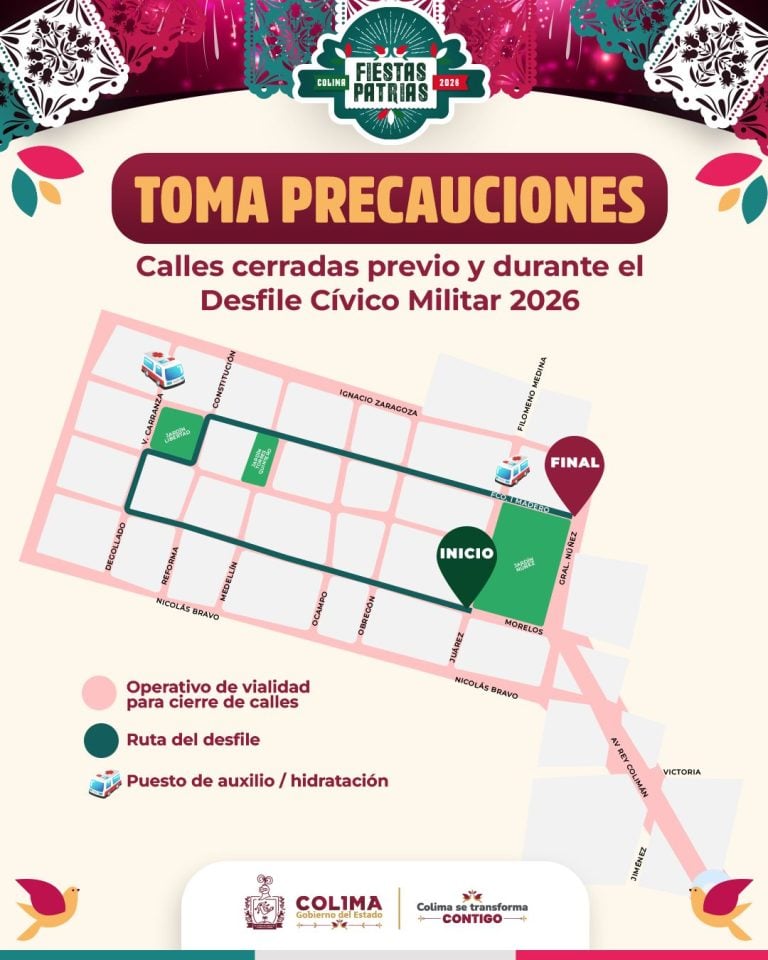 Gobierno del Estado de Colima invita a presenciar el desfile por el aniversario de la Independencia de México
