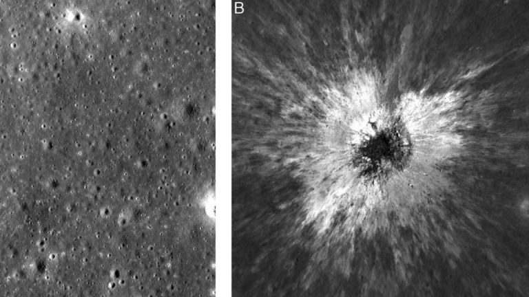 Descubren en la Luna el cráter más grande del sistema solar formado recientemente